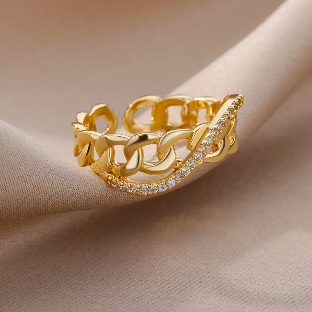 Gold Stainless Steel Rings YUMIII