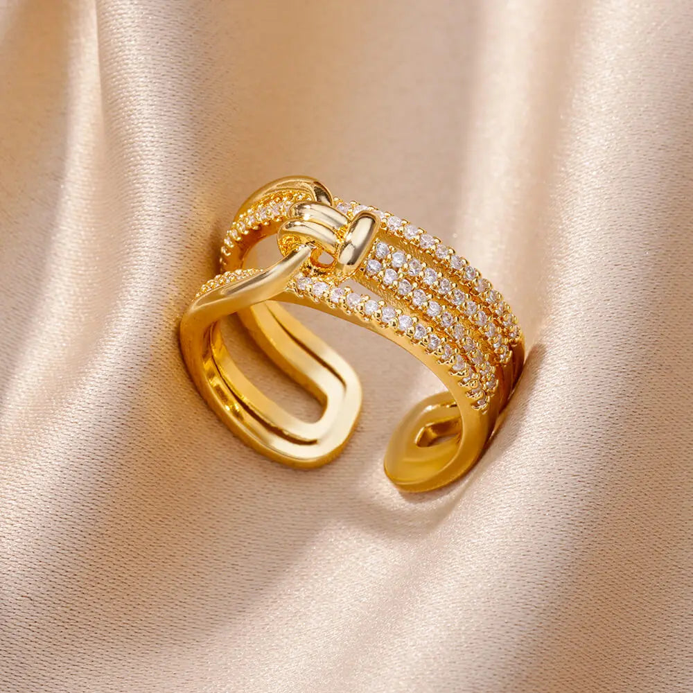Gold Stainless Steel Rings YUMIII