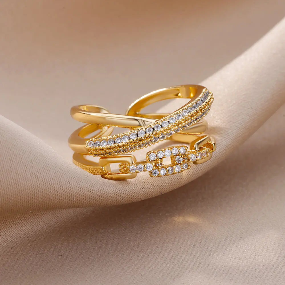 Gold Stainless Steel Rings YUMIII