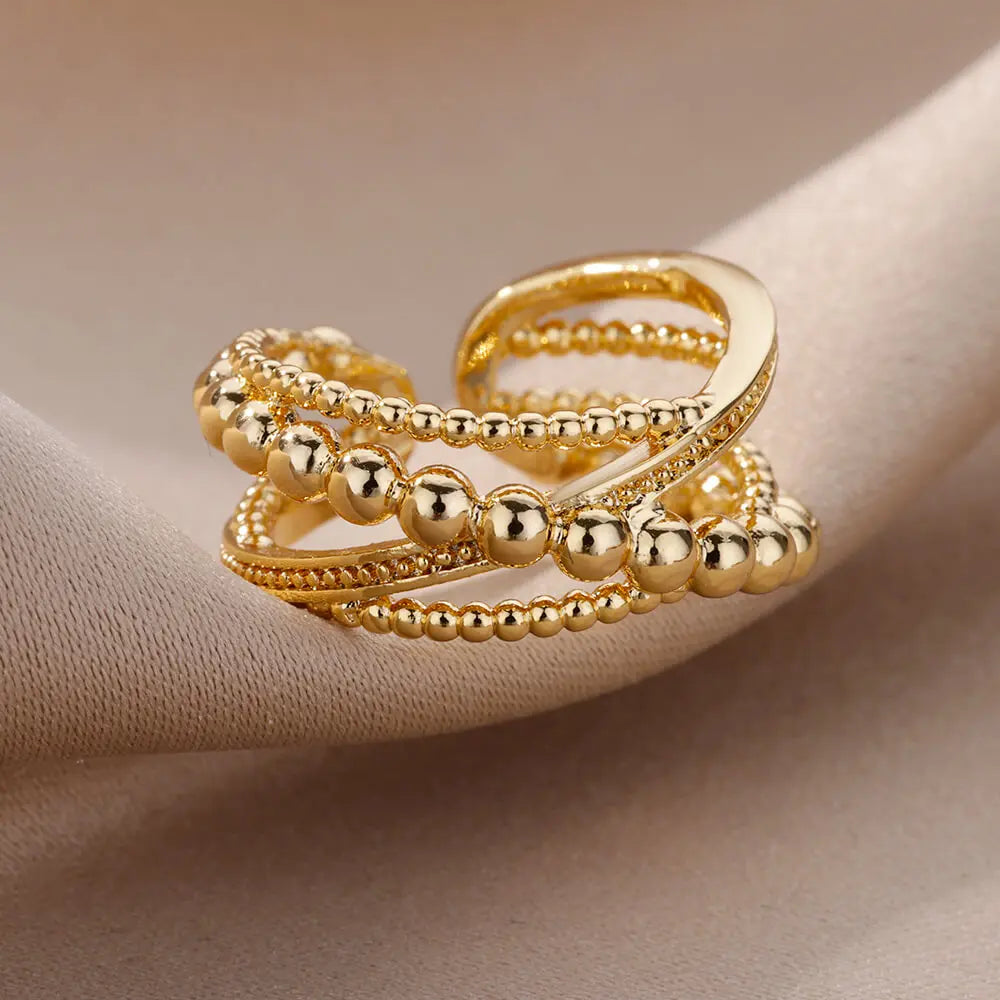 Gold Stainless Steel Rings YUMIII