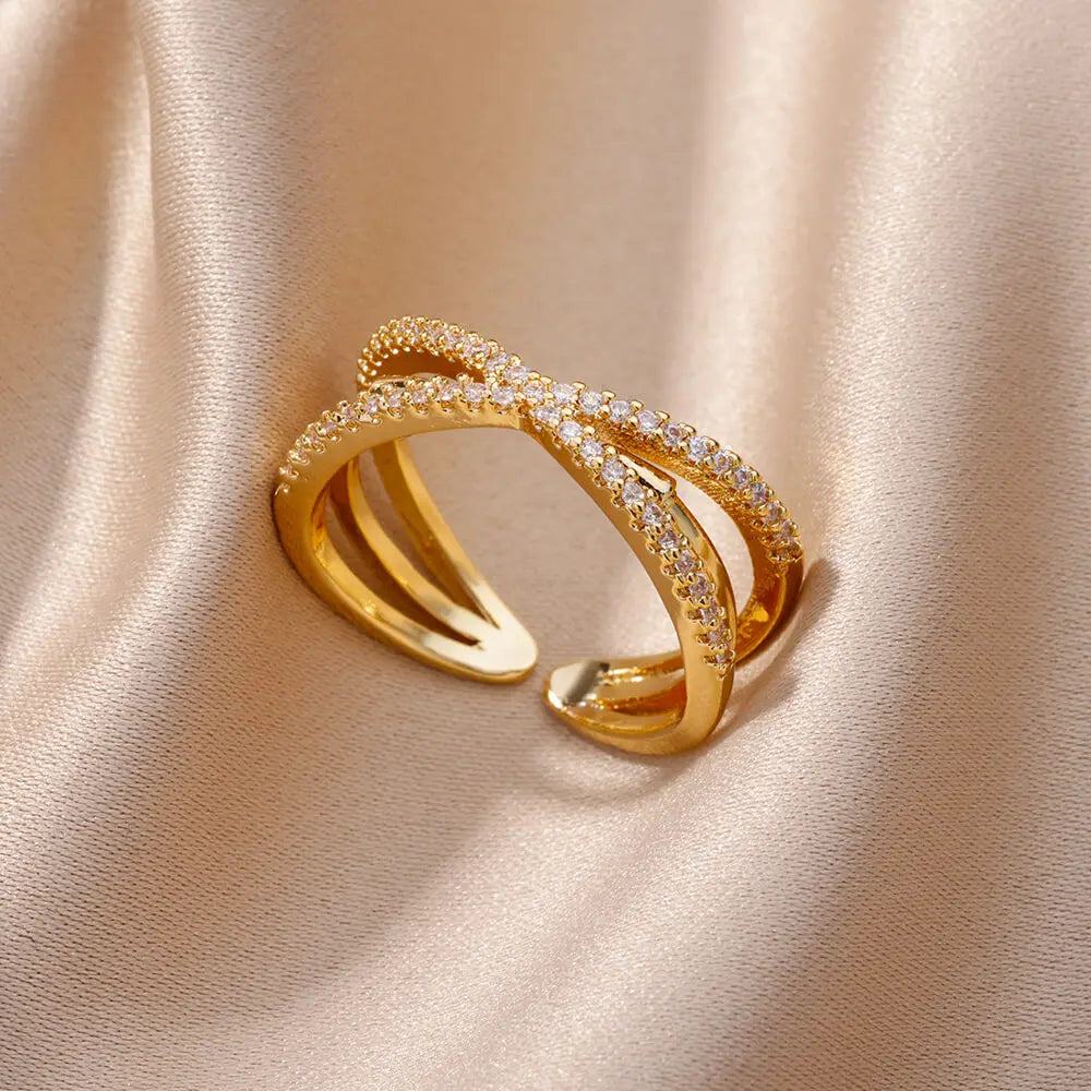 Gold Stainless Steel Rings YUMIII