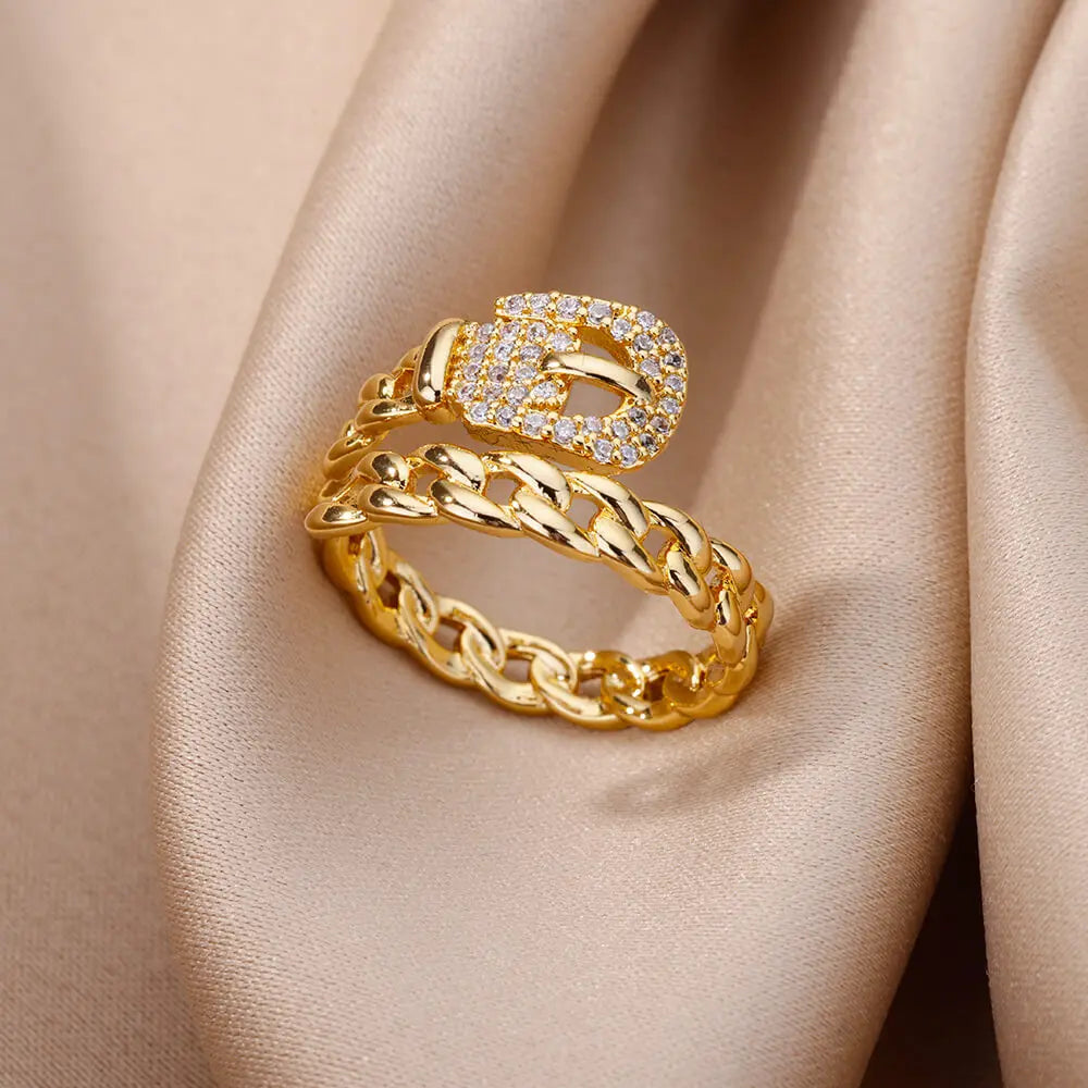 Gold Stainless Steel Rings YUMIII