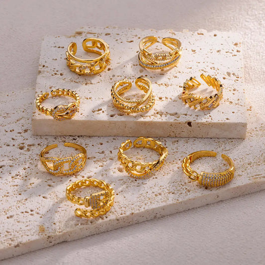 Gold Stainless Steel Rings YUMIII