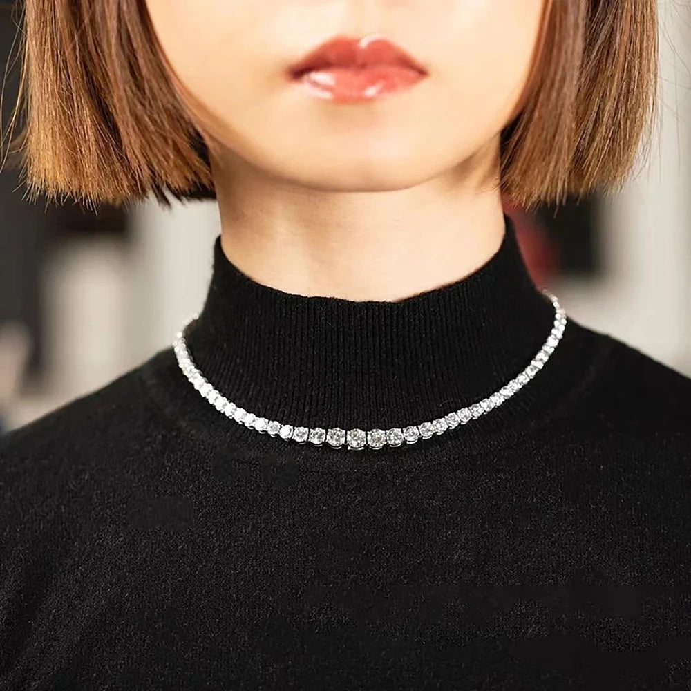 Tennis Diamond Necklace By Yumiii