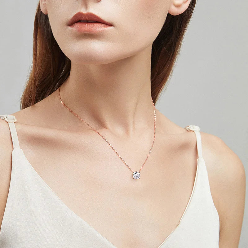 Moissanite Necklace Gold By Yumiii