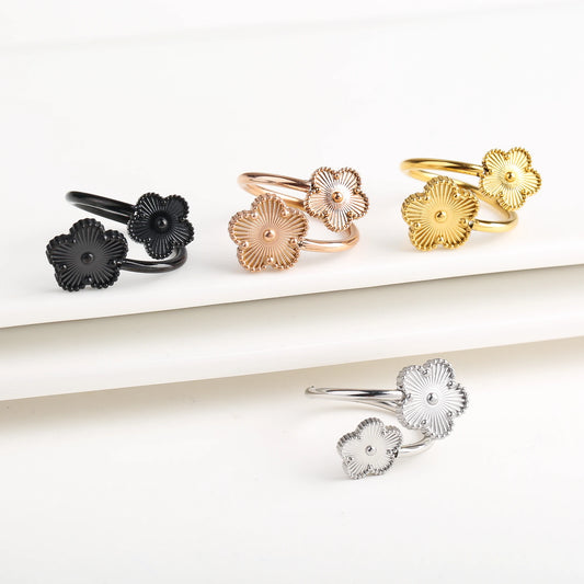 Flower Double Open Ring